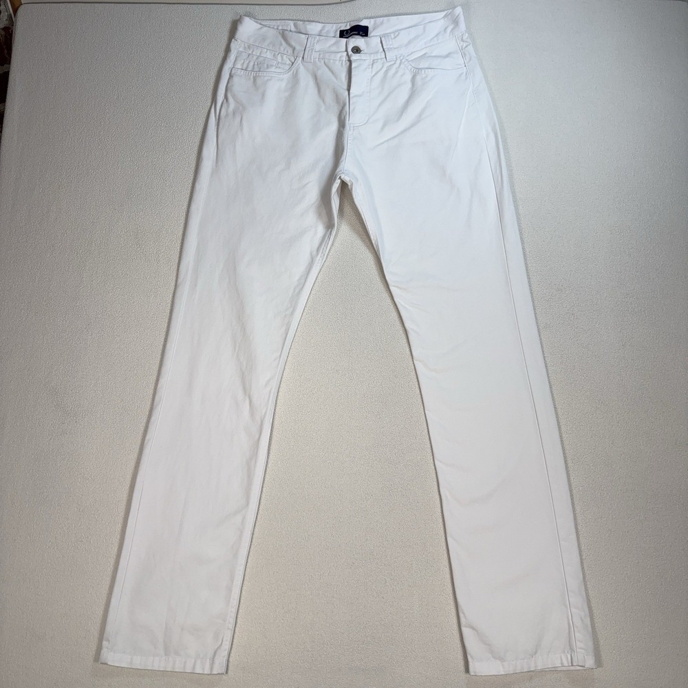 Fred Perry Pants Men's 32 (fits 33x32) White Slim Straight 100% Cotton T5264